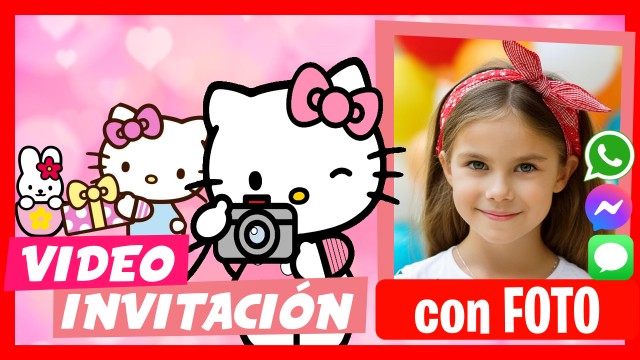 Invitación Whatsapp Hello Kitty Party