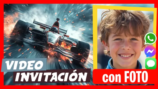 Video Invitación F1 Fórmula Uno Fiesta Cumpleaños