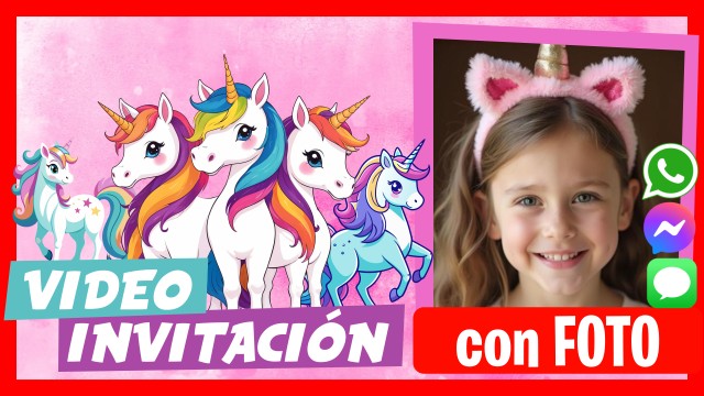 Invitación Whatsapp Unicornios