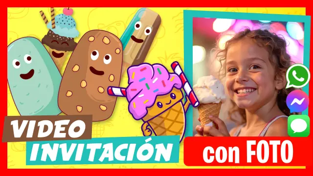 Hacer Video Invitación Fiesta de Helados