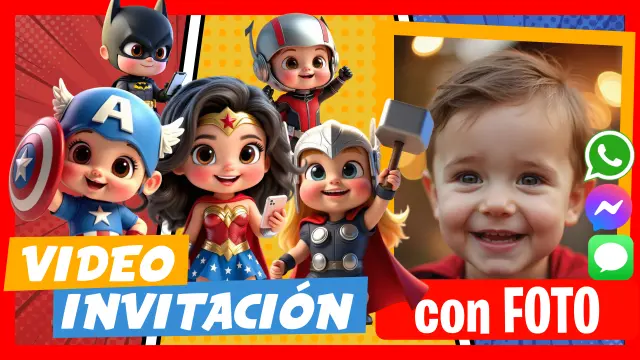 Hacer Video Invitación Super Héroes Bebés