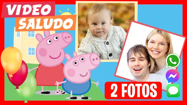 Saludo de Cumpleaños Personalizado de Peppa Pig y George
