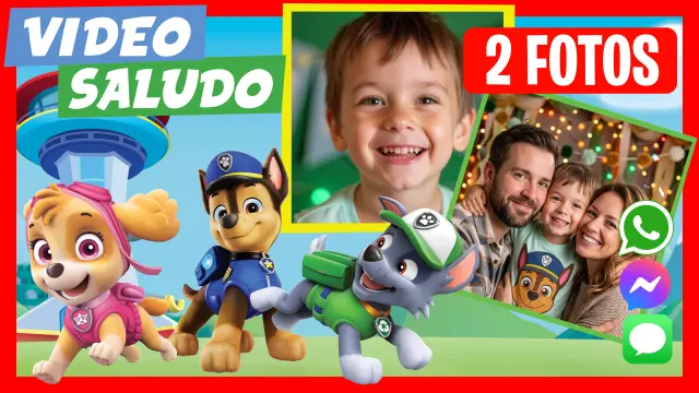 Saludo de Cumpleaños de Paw Patrol hablando