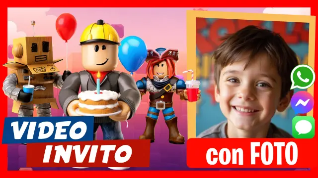 Video Invito Personalizzato di Roblox Compleanno per Bambini