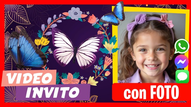 Invito Whatsapp Farfalle Party