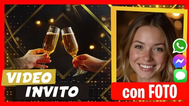 Video Invito Nero e Oro Festa di Compleanno