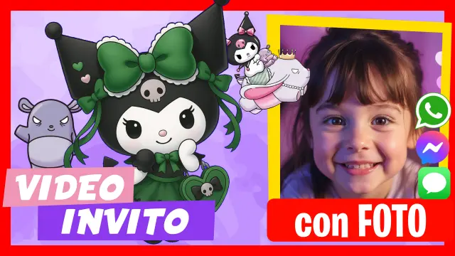 Invito Compleanno in Video di Kuromi