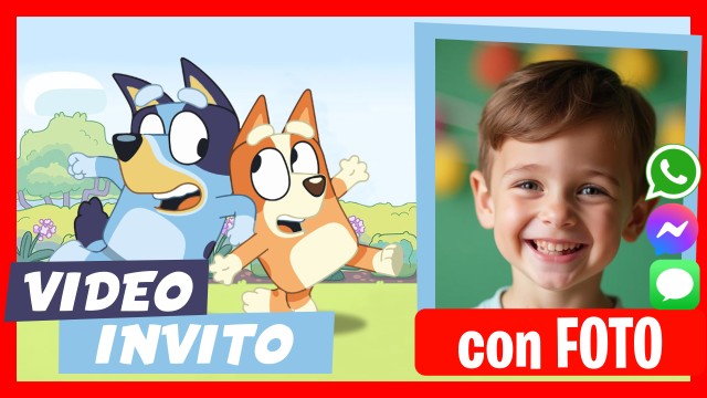 Invito Whatsapp Bluey e Bingo Compleanno