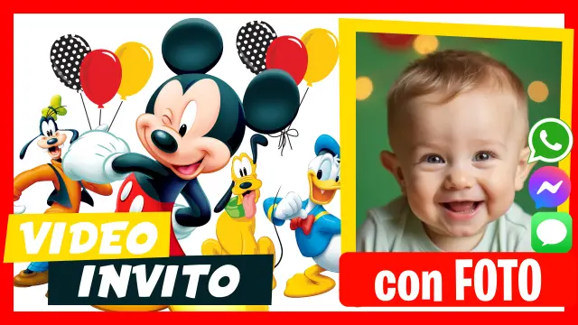 Invito digitale di Topolino per WhatsApp