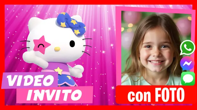 Invito digitale Hello Kitty per WhatsApp