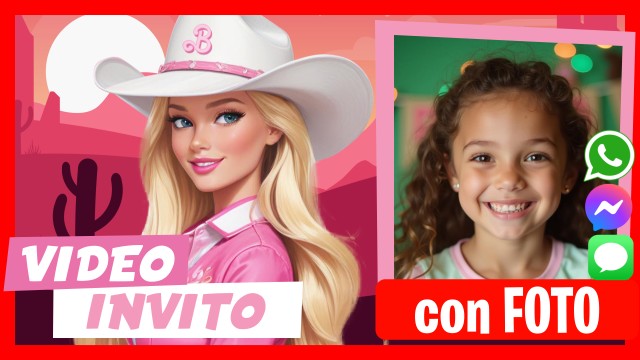 Invito Whatsapp Barbie Cowgirl