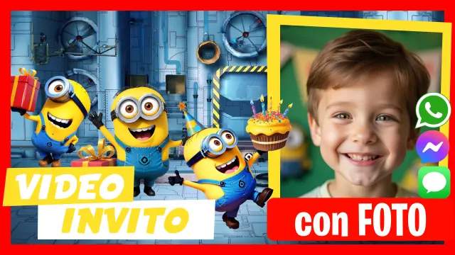 Invito digitale Minions per WhatsApp