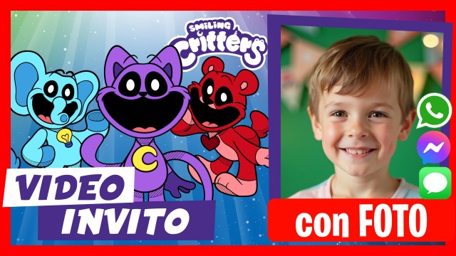 Invito Whatsapp Smiling Critters Compleanno