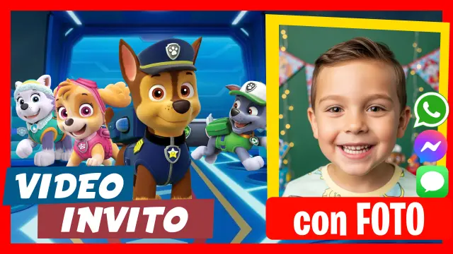 Invito Video di Compleanno parlato di Paw Patrol