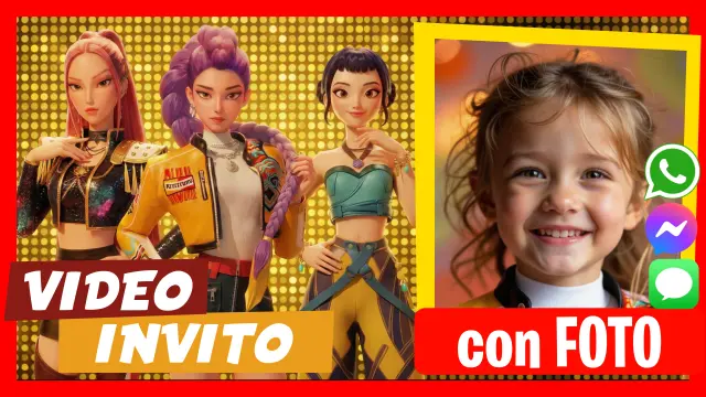 Invito parlato dai guerrieri K-pop Cacciatori di Demoni che ti invitano alla tua festa di compleanno