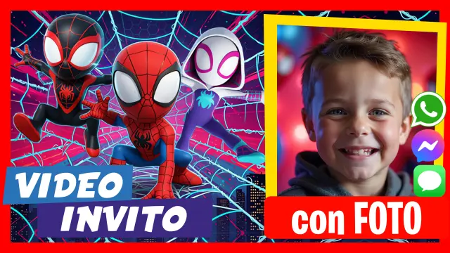 Video Invito Spidey Parla e ti invita al tuo compleanno