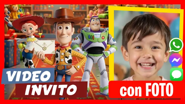Video Invito di Toy Story Woody e Buzz Lightyear dove parlano e ti invitano al tuo compleanno