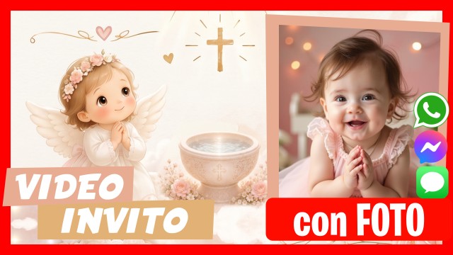 Invito Whatsapp Battesimo Bambina