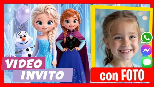Video Invito di Compleanno Frozen Chibi Parlante