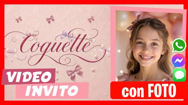 Invito Whatsapp Coquette con Fiocchi
