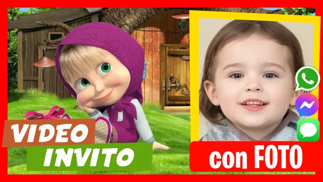 Video Invito Personalizzato di Masha e Orso Compleanno per Bambini