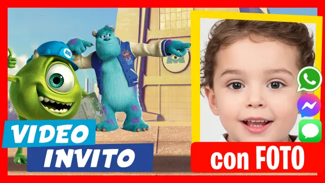 Invito in Video di Monsters Inc University Compleanno