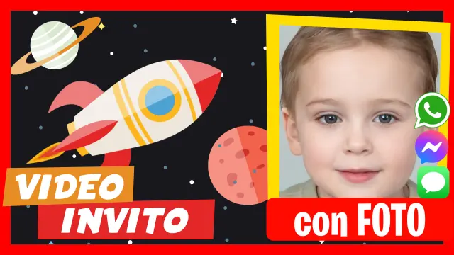 Invito Video di Compleanno dello Spazio, Pianeta e Stelle