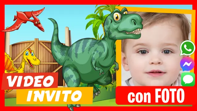 Video Invito Personalizzato di Dinosauri Compleanno per Bambini