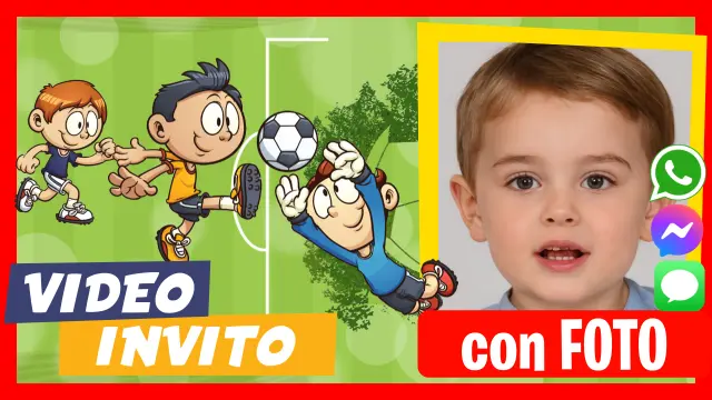 Video invito alla festa di compleanno a tema Calcio per Bambini