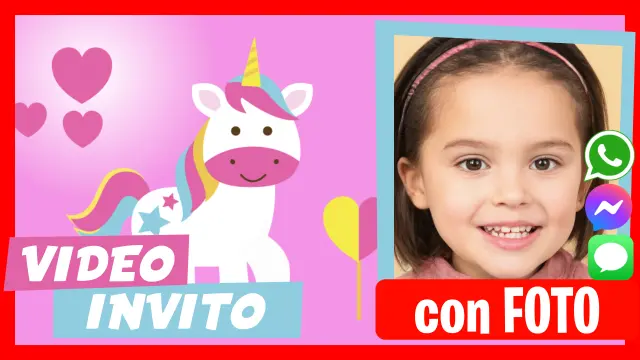Invito in Video di Unicorno Compleanno