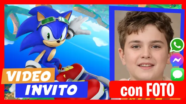 Invito in Video di Sonic Compleanno