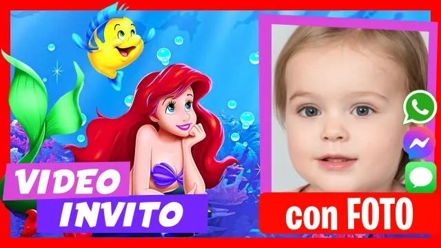 Invito in Video di La Sirenetta Compleanno