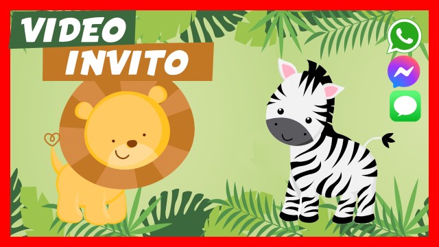 Invito Whatsapp Baby Shower Animali della Giungla