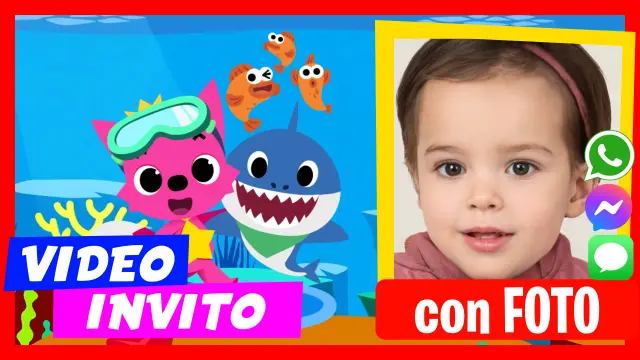 Invito in Video di Baby Shark Compleanno