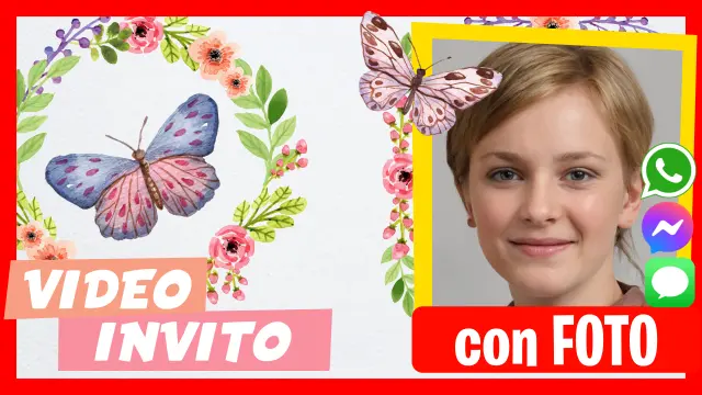 Invito in Video di Farfalle e Fiori Compleanno