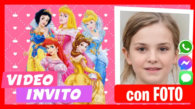 Video Invito Personalizzato di Principesse Compleanno per Bambini