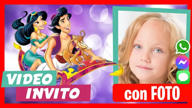 Invito in Video di Principessa Jasmin Aladdin Compleanno