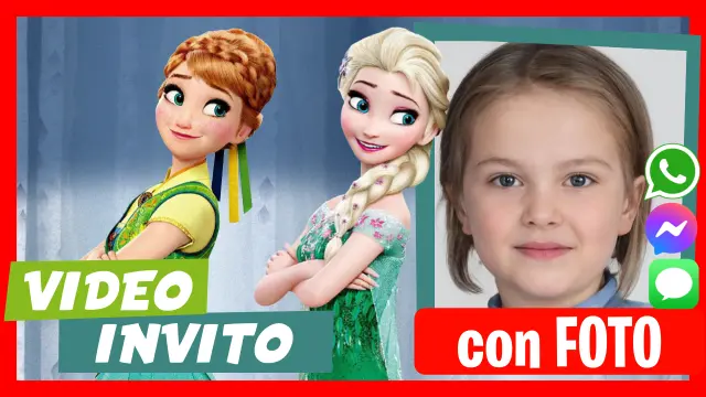 Video Invito Personalizzato di Frozen Elsa e Anna Compleanno per Bambini