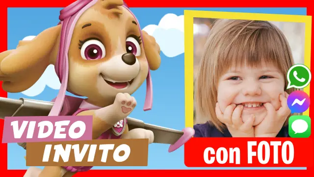 Video Invito Personalizzato di Skye Paw Patrol Compleanno per Bambini