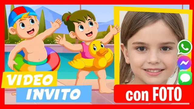 Invito in Video di Pool Party Compleanno