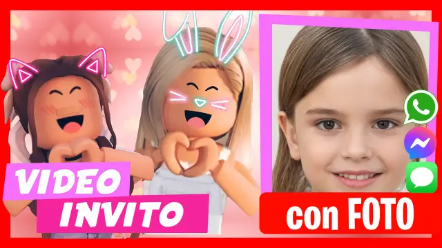 Video Invito Personalizzato di Roblox Girls Compleanno per Bambini