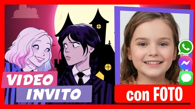 Video Invito Personalizzato di Mercoledi Addams e Enid Sinclair Compleanno per Bambini