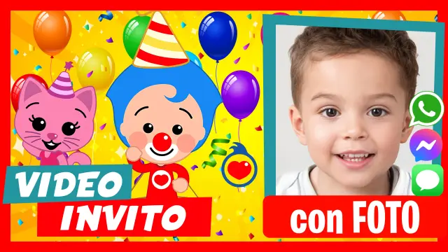 Video Invito Payaso Plim Plim Festa di Compleanno