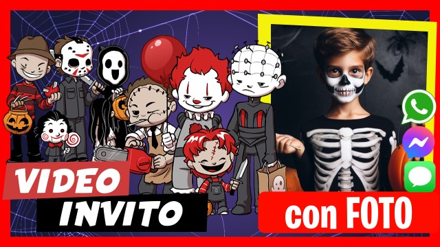Invito Whatsapp Halloween Chucky Jason It Freddy Krueger