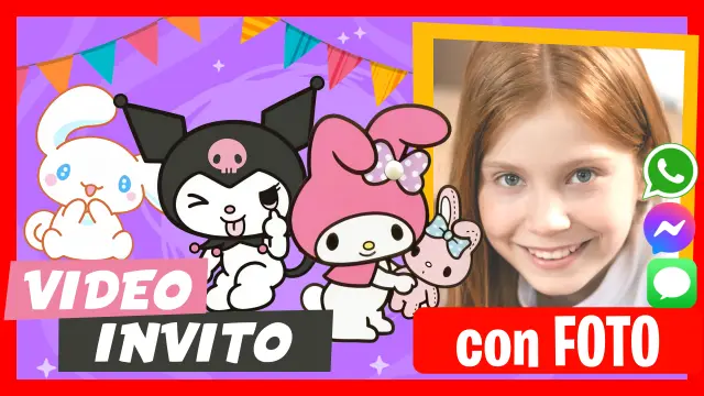 Fare Video Invito My Melody Cinnamoroll Kuromi