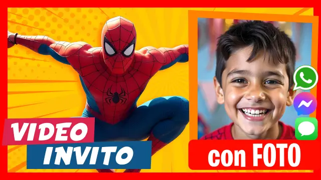 Video Invito Personalizzato di Uomo Ragno Compleanno per Bambini