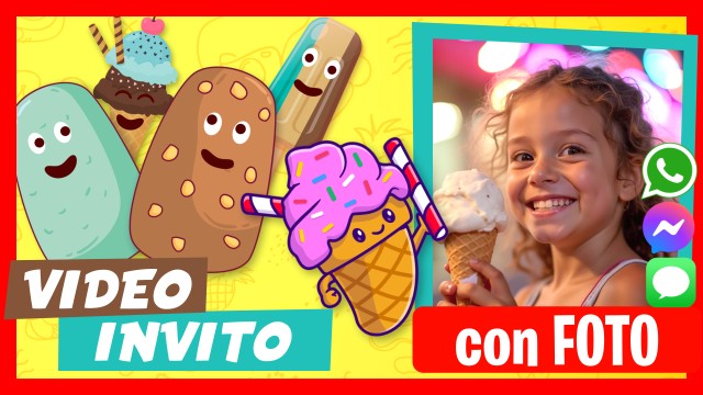 Invito Whatsapp Ice Cream Party Festa di Gelati