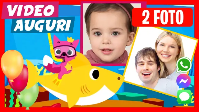 Video di auguri personalizzato a tema Baby Shark per il compleanno dei bambini