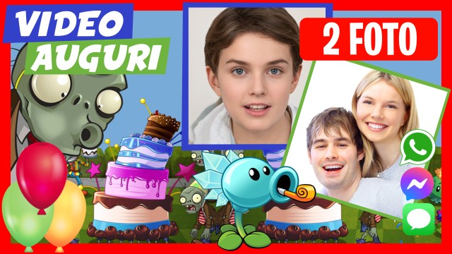 Saluto di Compleanno Whatsapp Plants Vs Zombies
