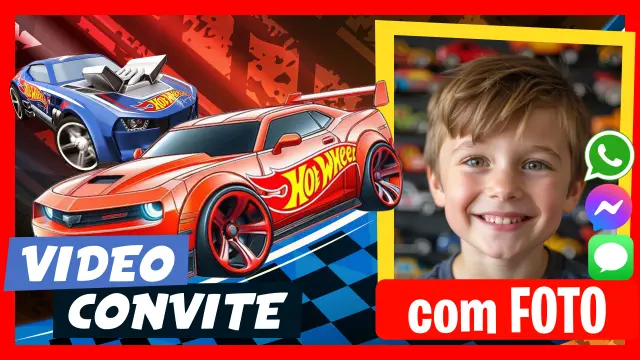 Convite em Vídeo de Hot Wheels Aniversário